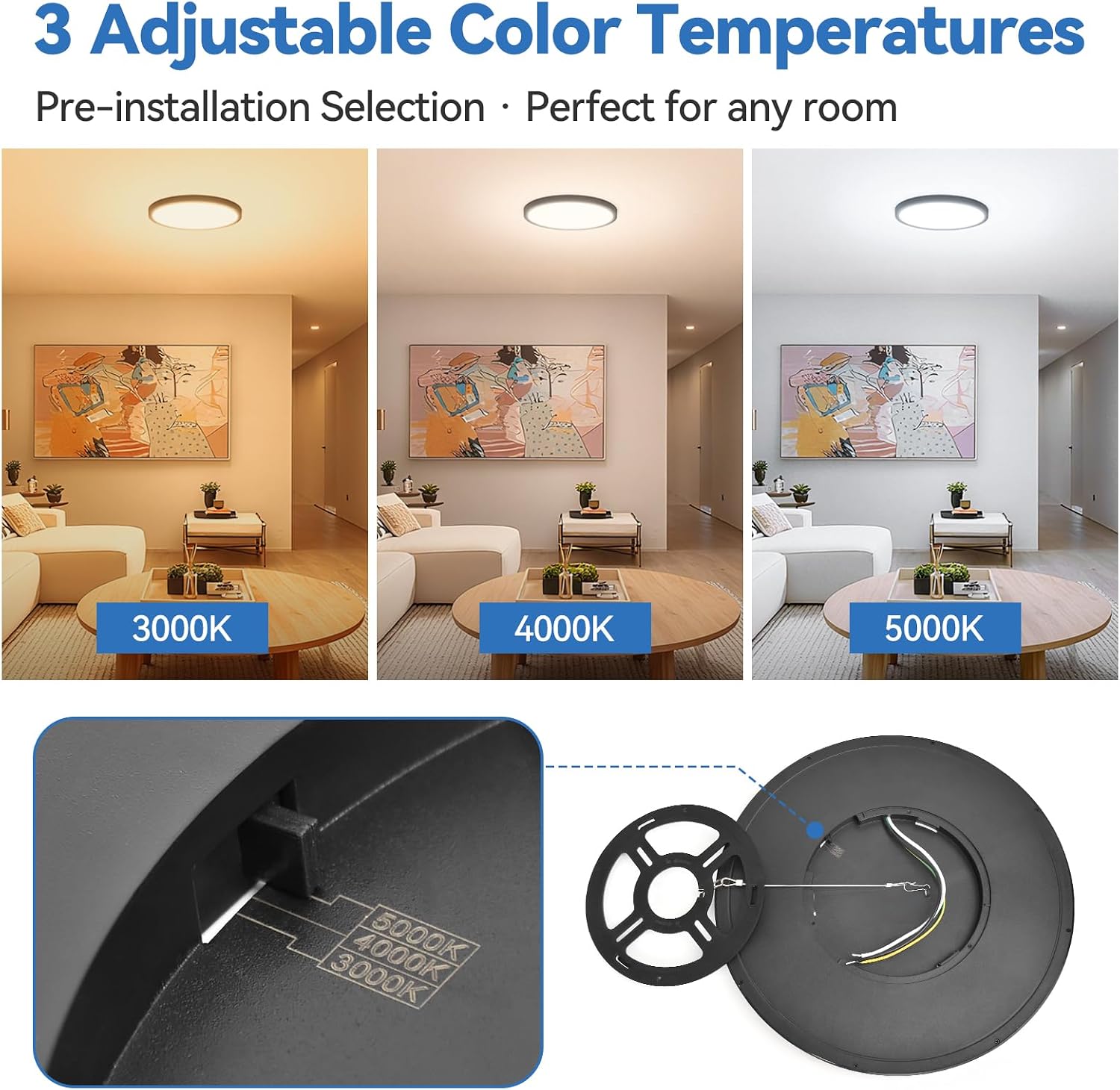 CycevSun Black LED Ceiling Light 4 Pack
