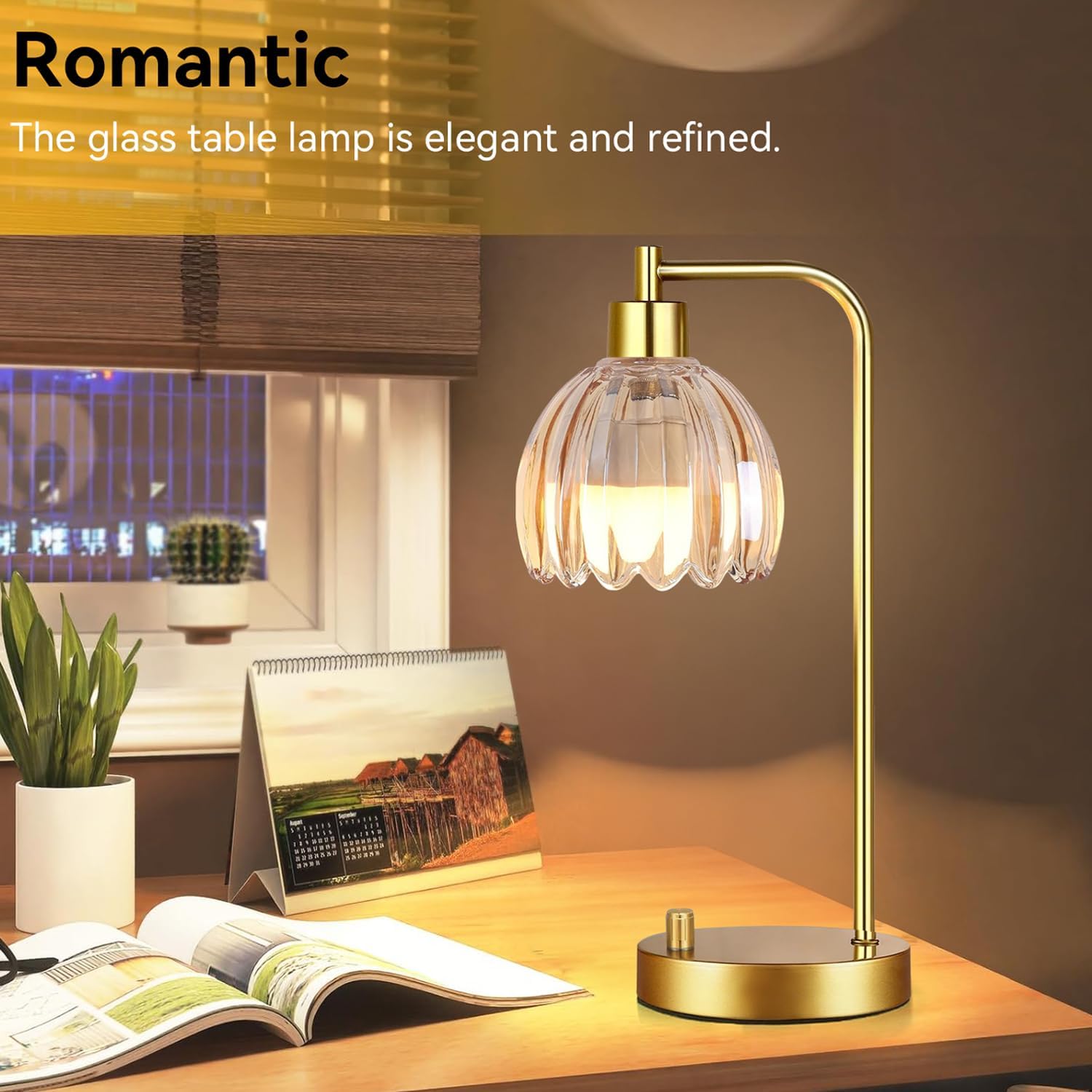 Tulip Glass Table Lamps Set