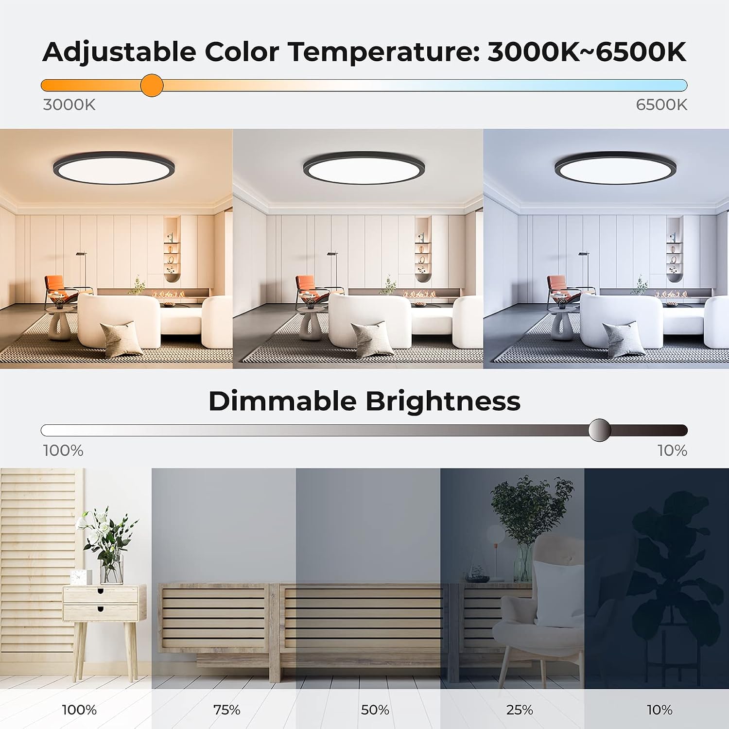 Black RGB LED Ceiling Light