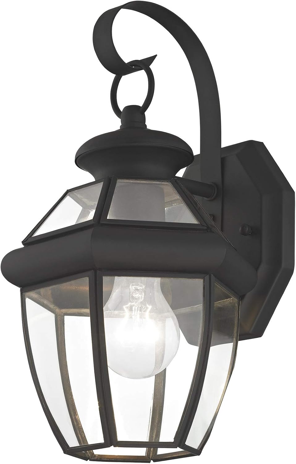 Livex Black Brass Outdoor Wall Lantern