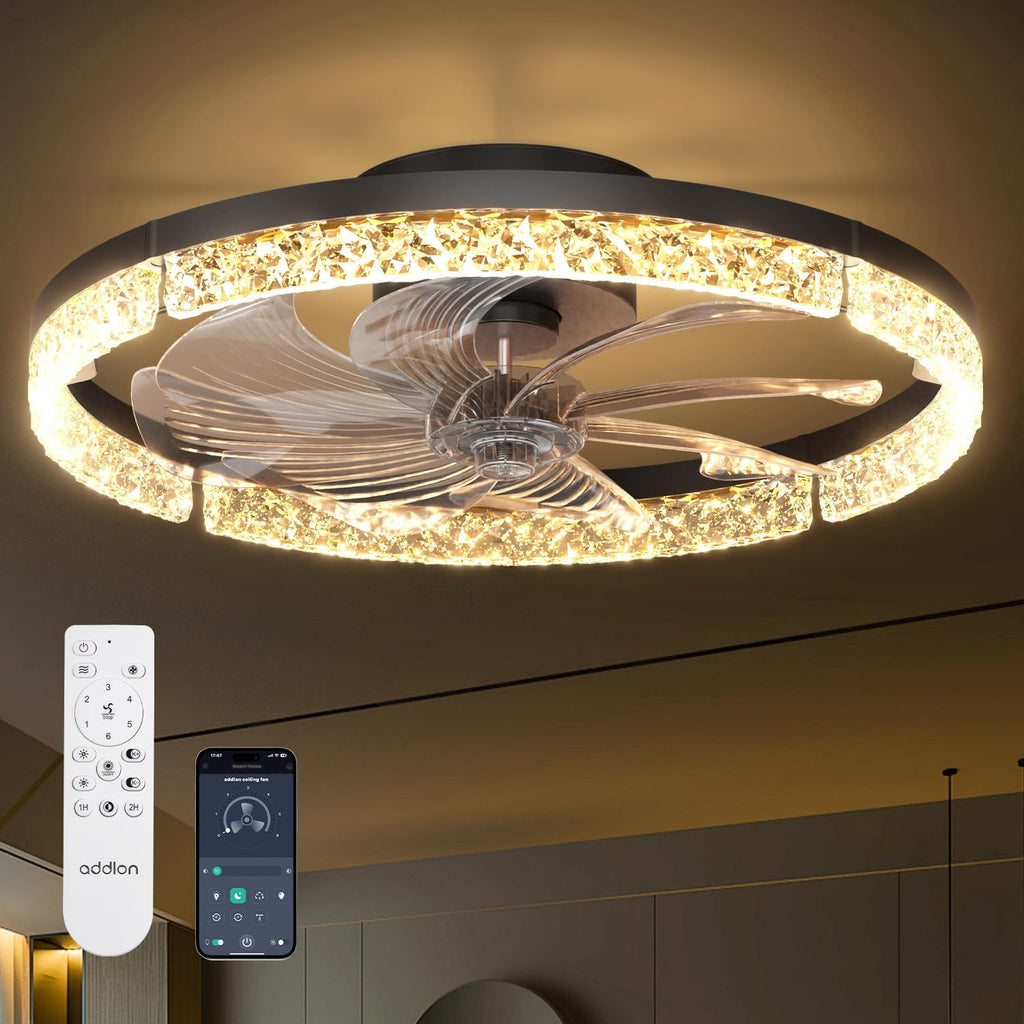 Black Low Profile Ceiling Fan Light