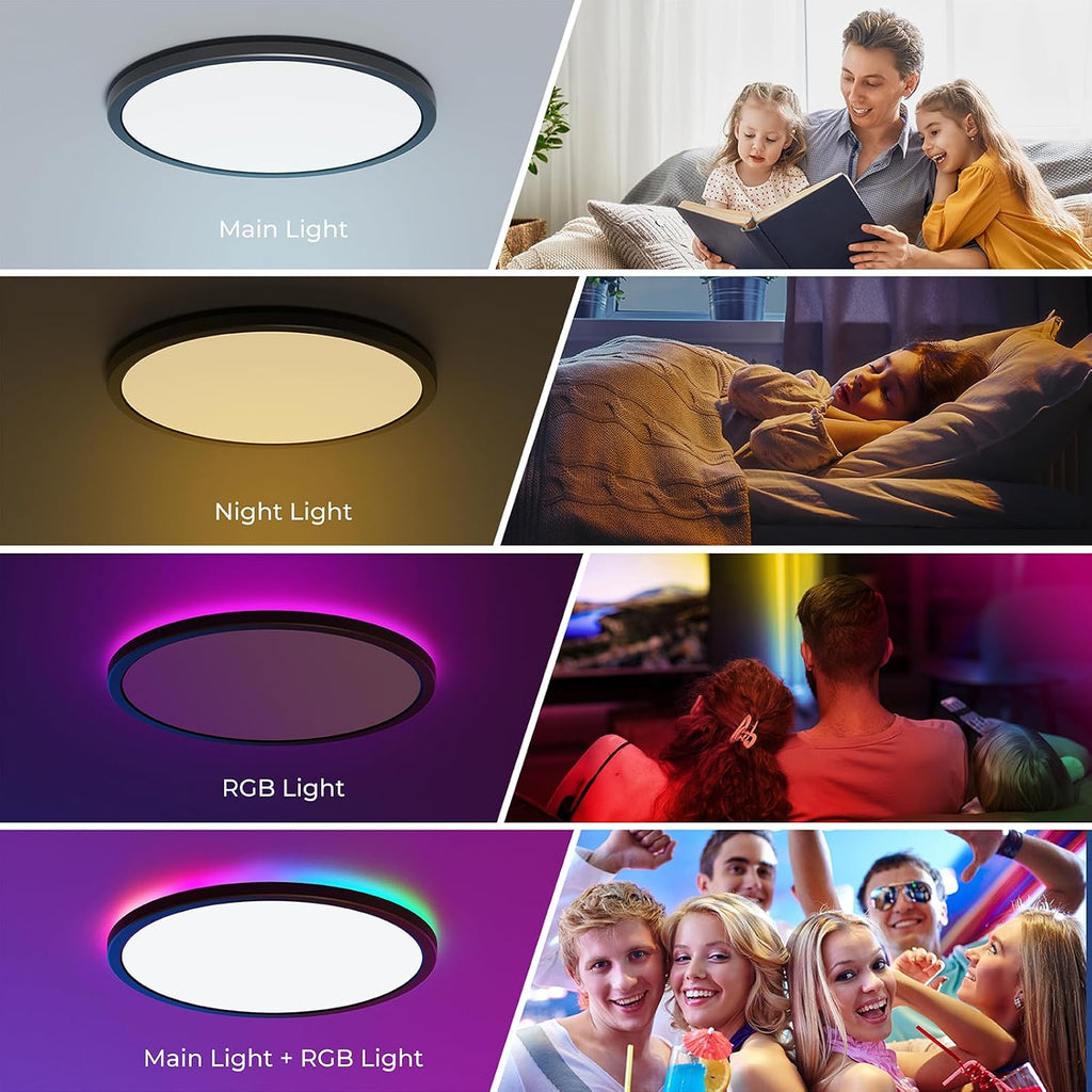 Black RGB LED Ceiling Light
