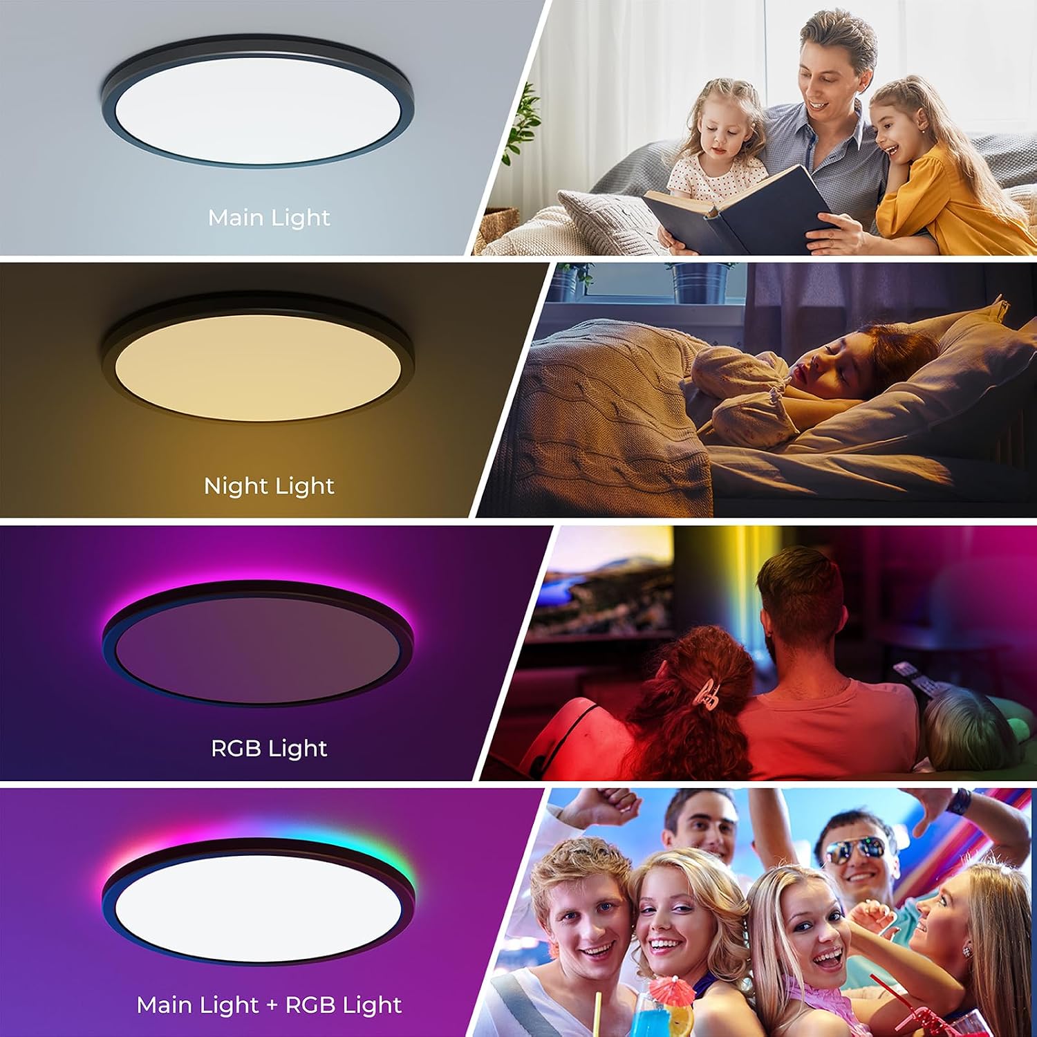 Black RGB LED Ceiling Light