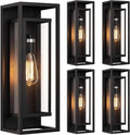 Matte Black Outdoor Wall Lanterns 4 Pack