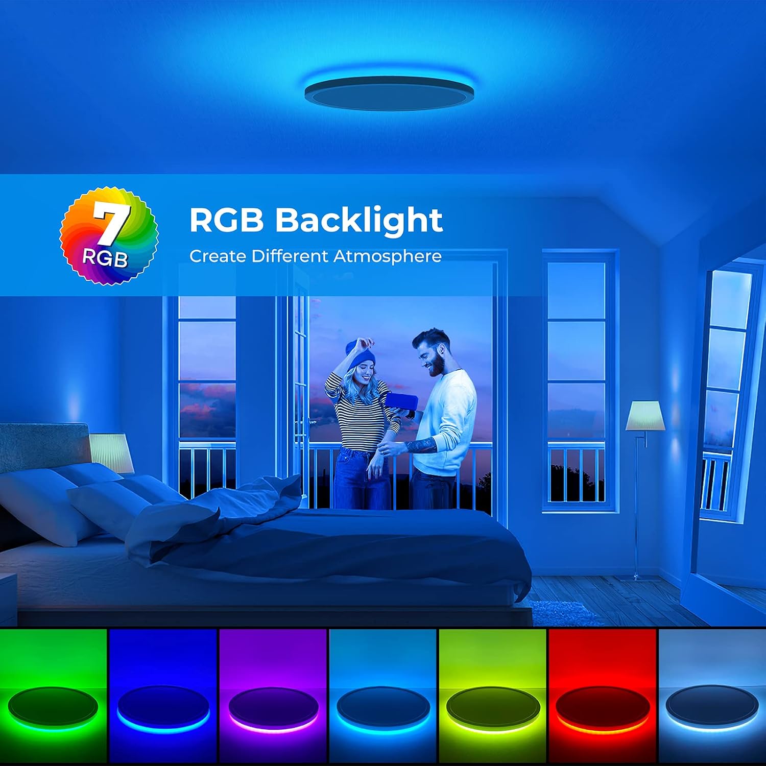 Black RGB LED Ceiling Light