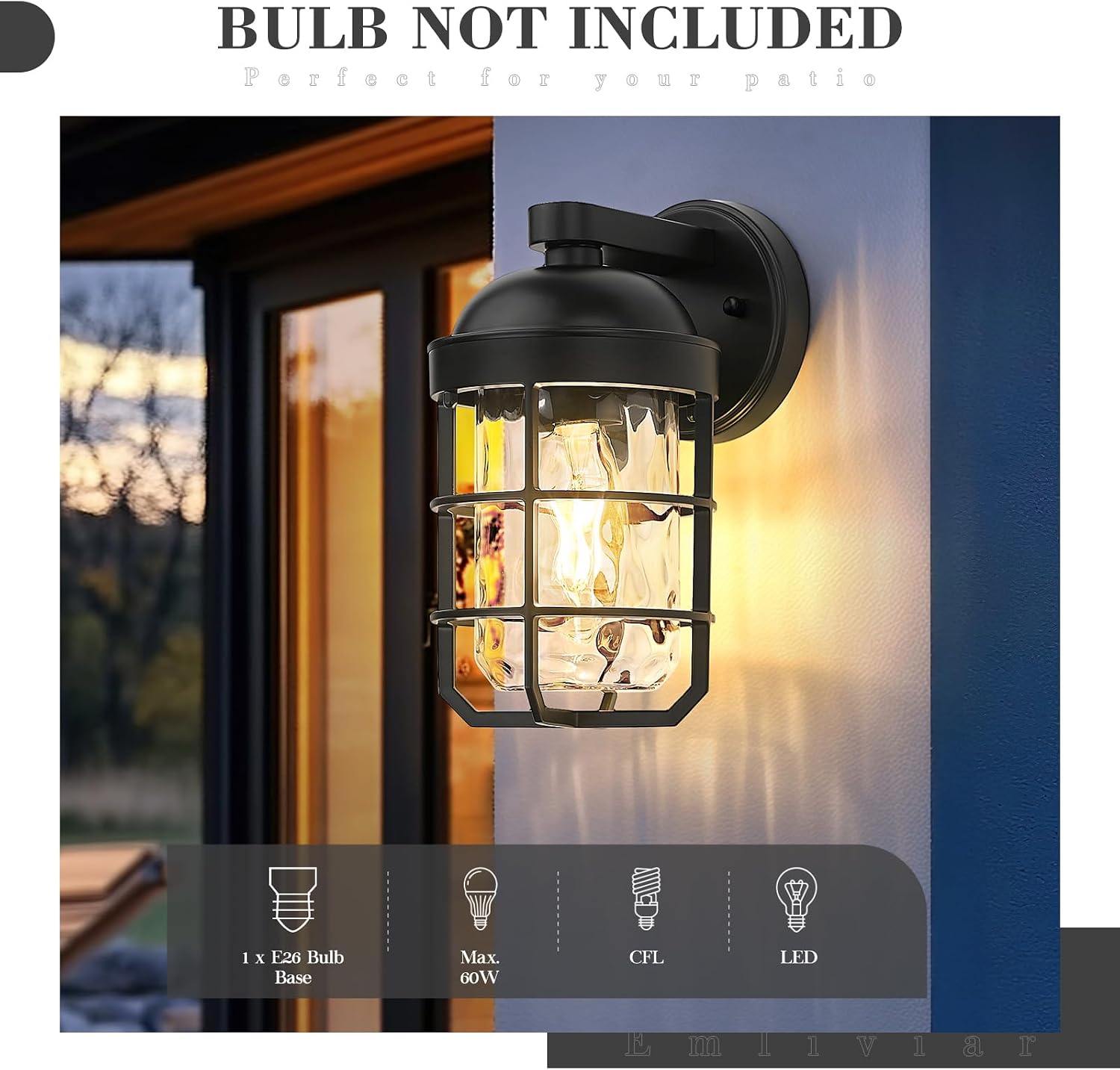 Black Cage Outdoor Wall Lantern