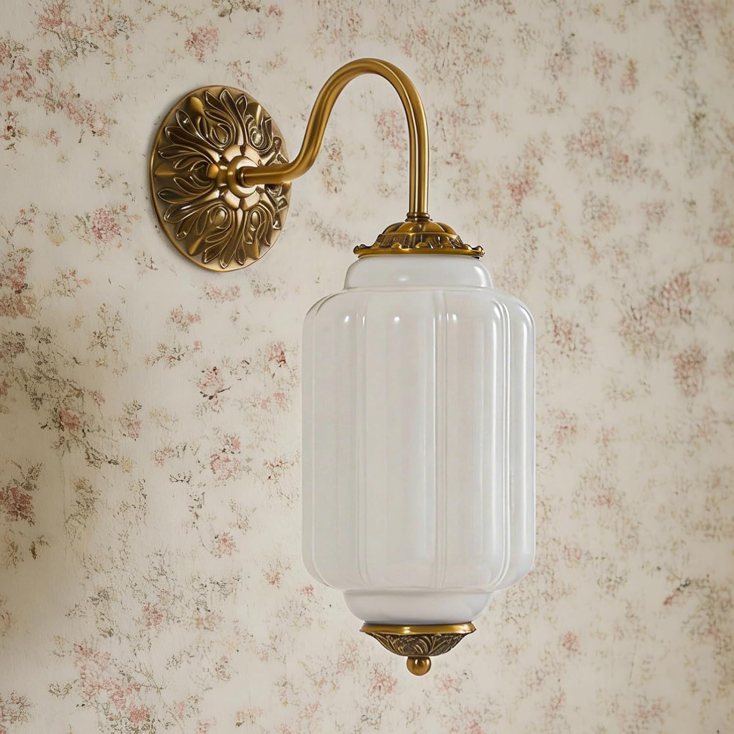 Vintage Milk Glass Wall Sconce