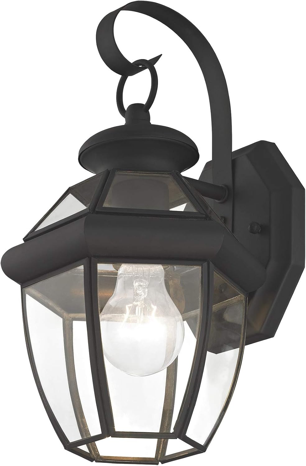 Livex Black Brass Outdoor Wall Lantern