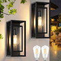 Black Outdoor Wall Lanterns 2 Pack
