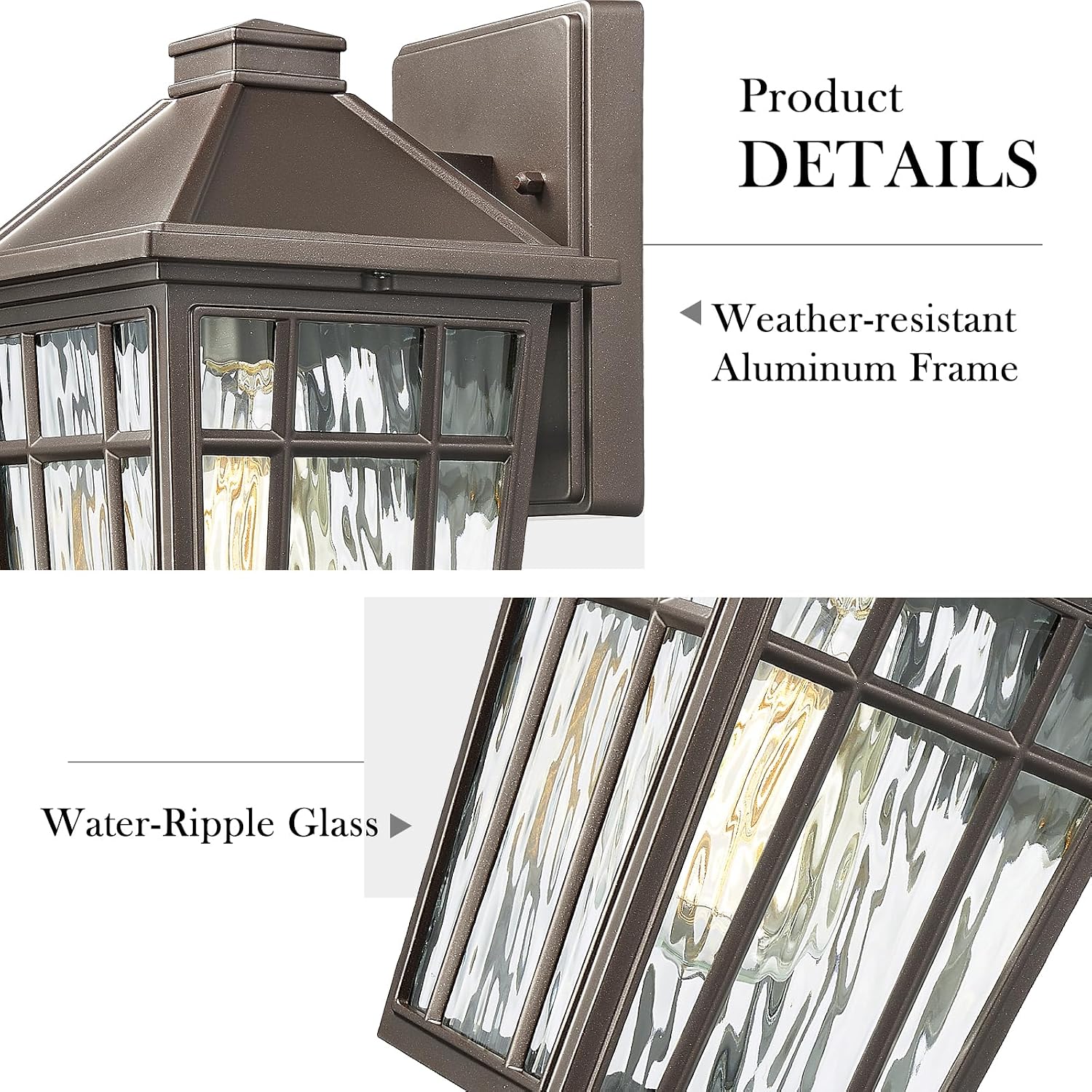 Outdoor Water Ripple Glass Wall Sconce