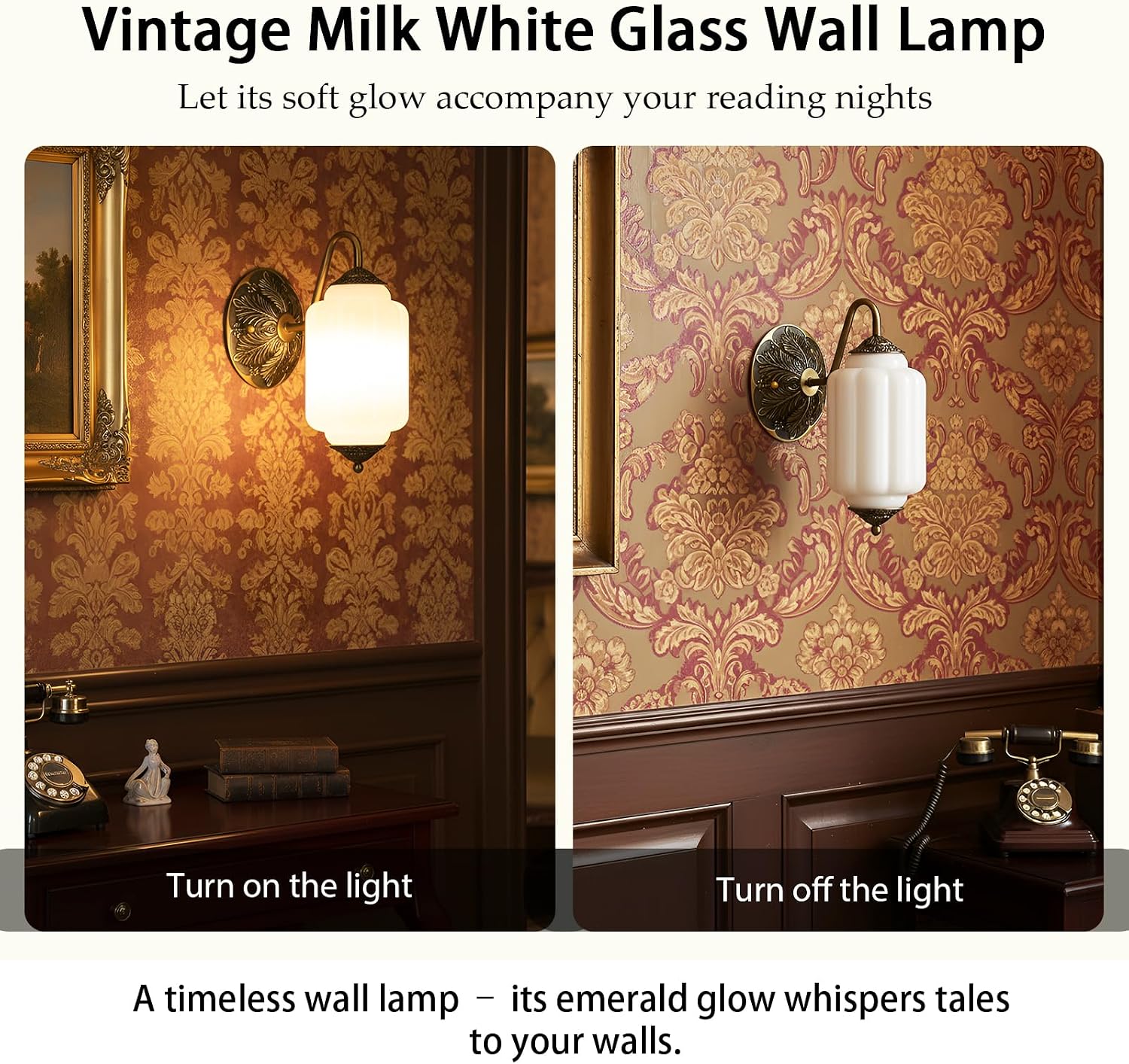 Gold Milk Glass Wall Sconce