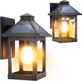Solar Motion Sensor Wall Lanterns 2 Pack