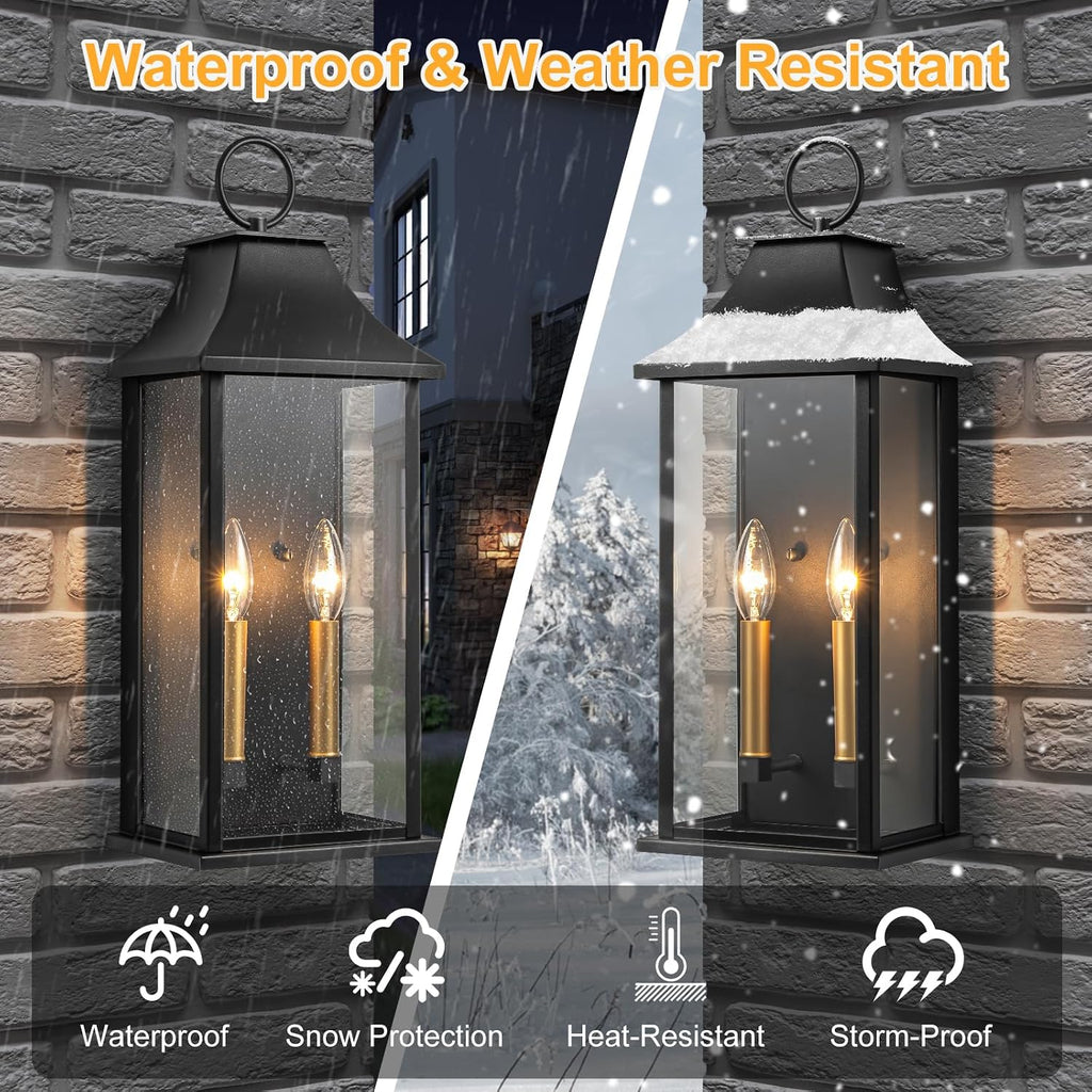 Black Dusk to Dawn Outdoor Wall Lantern