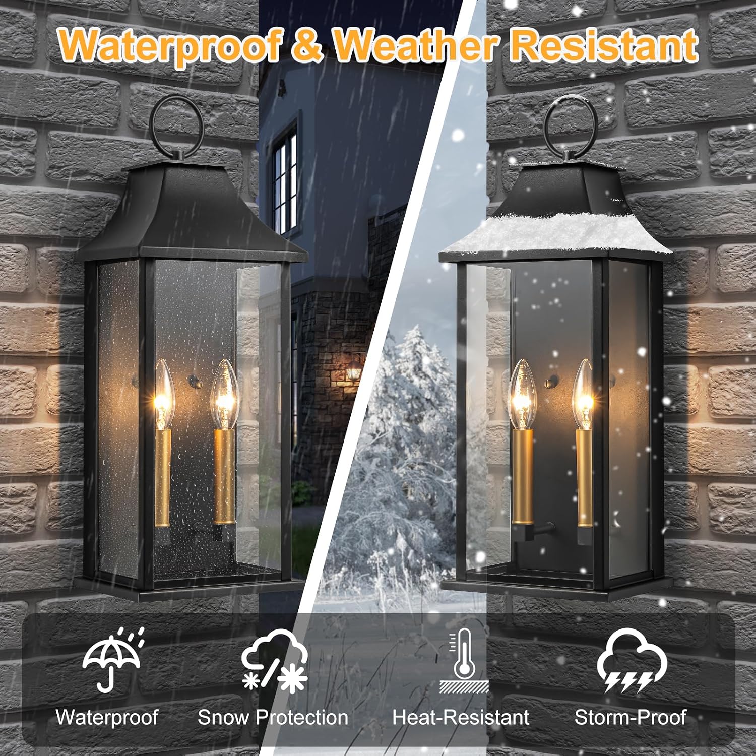 Black Dusk to Dawn Outdoor Wall Lantern
