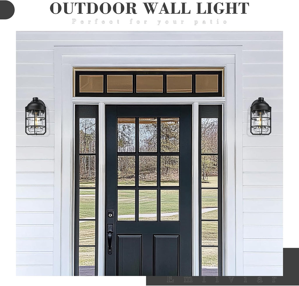 Black Cage Outdoor Wall Lantern
