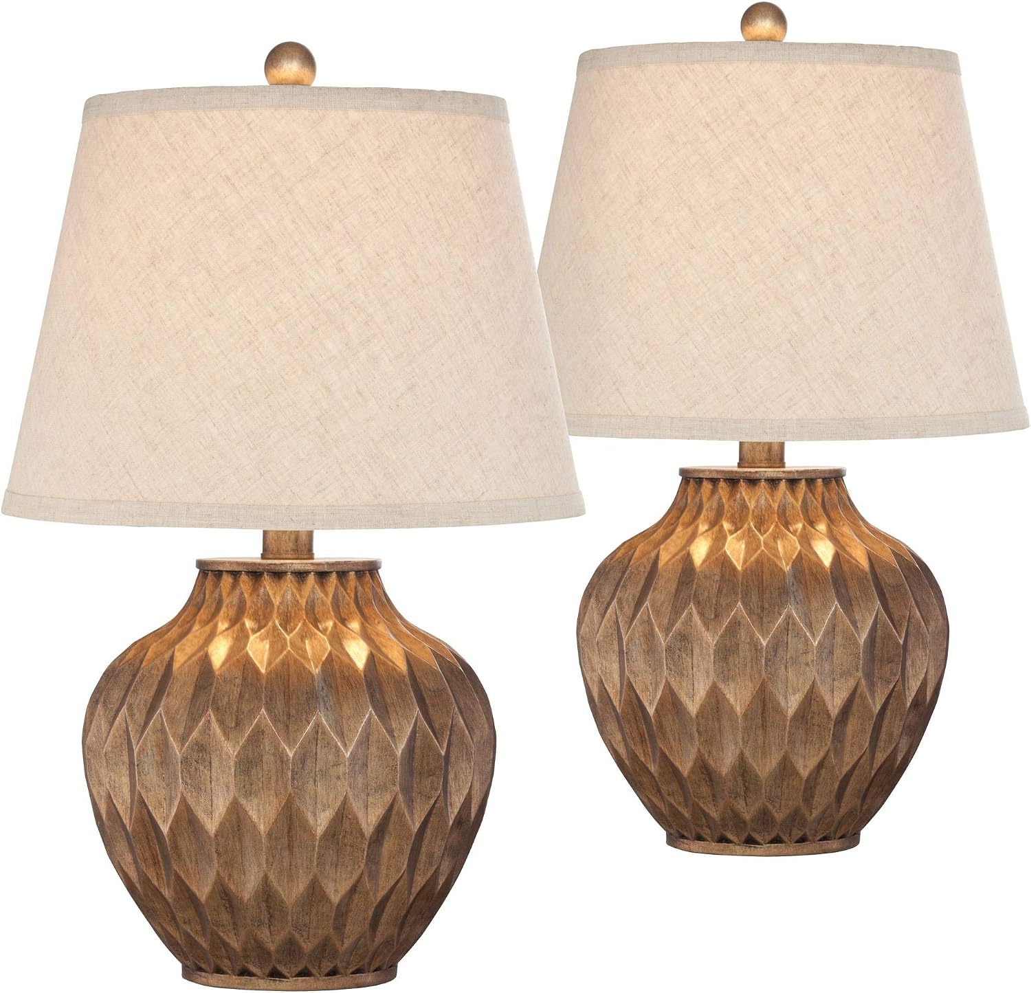 360 Lighting Bronze Table Lamps Set