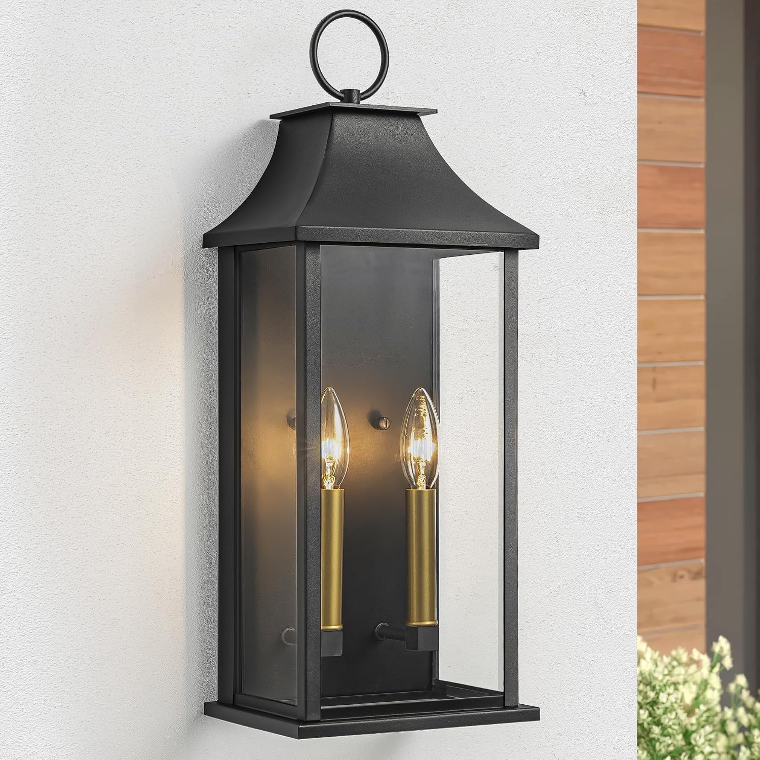 Black Dusk to Dawn Outdoor Wall Lantern