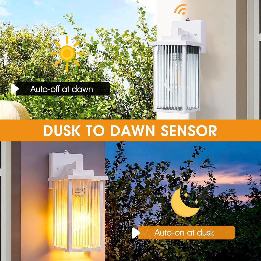 2 Pack 13 Inch White Outdoor Wall Lights