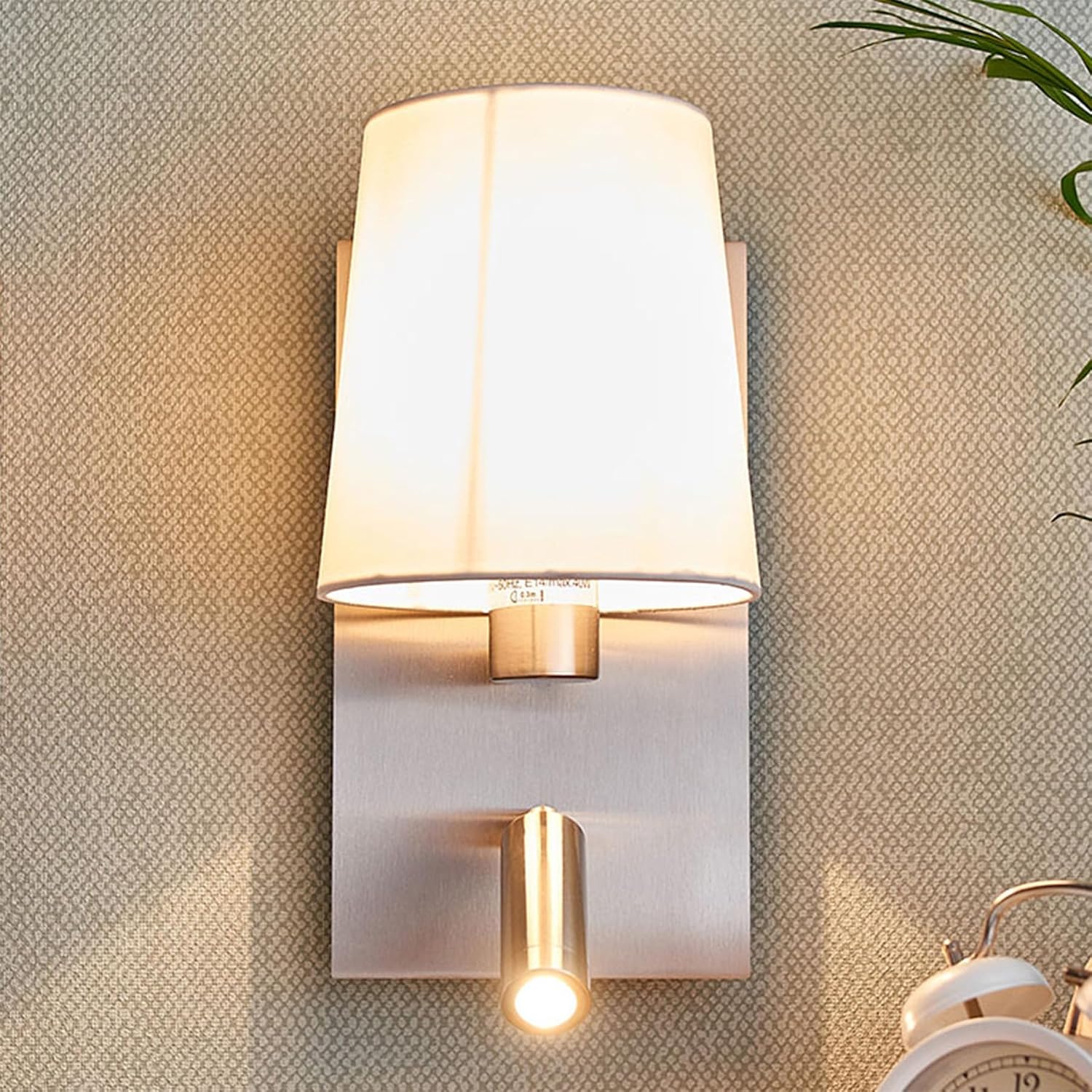 12.1" White Fabric Wall Sconce