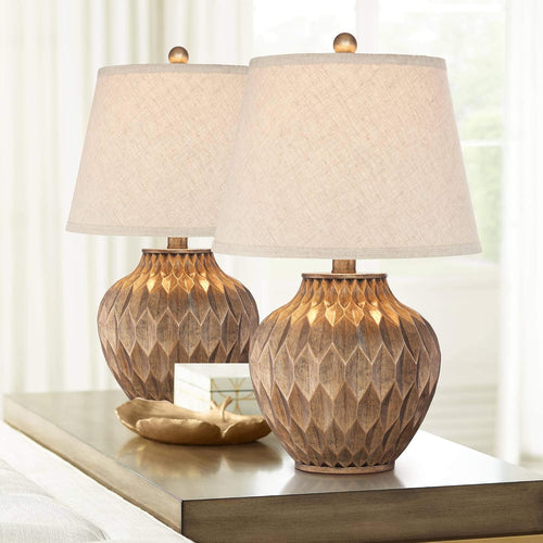 360 Lighting Bronze Table Lamps Set